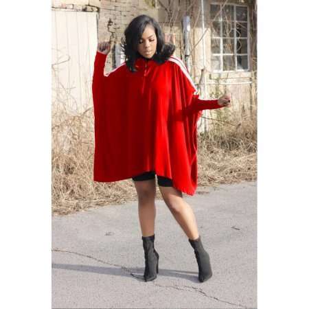 WOMEN FASHION LOOSE TOPS DRESS RED 1114