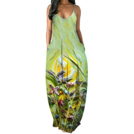 WOMEN SUMMER FASHION LONG MAXI  DRESS 10233-9