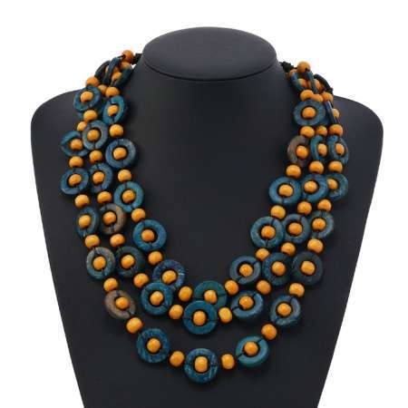 Choker Acrylic Orange Bead Handmade Necklace Hollow Circles In Series Beads Women's Wild Sweet Colorful Collar Jewelry  H307