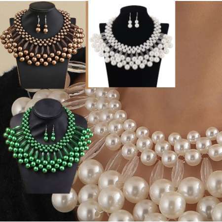 Imitation pearl necklace set 115A