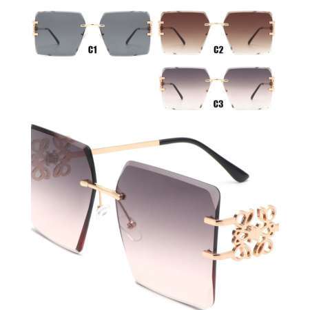 Women Rimless Square Luxury Fashion Wholesale Sunglasses 3803