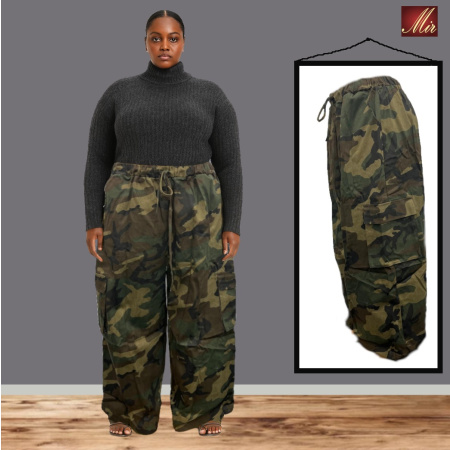 CAMO WIDE LEG PANT WITH CARGO POCKET | WHOLESALE | WOMEN- 231102