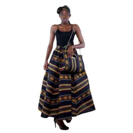 AFRICAN SKIRT WITH HAND BAG SET | Women Fashion | Wholesale |  202419