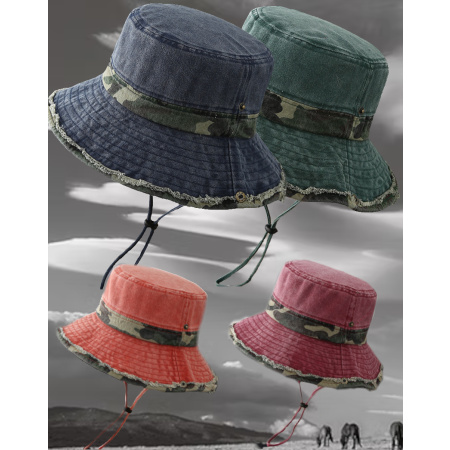 Washed Cotton Bucket Hat  | Casual | Fishing Cap | Panama Beach Hats-24255 | WHOLESALE | WOMEN