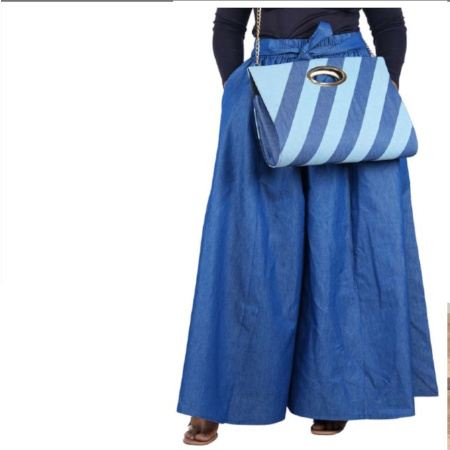 LONG PALAZZO PANTS WITH HAND BAG SET | WHOLESALE | WOMEN-3012