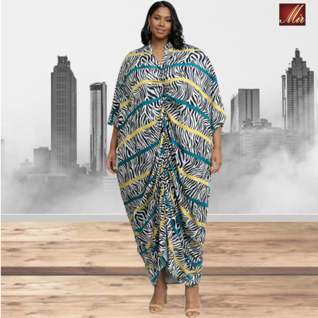 Zebra Print Maxi Dress / Kaftan | Wholesale | Women-251004